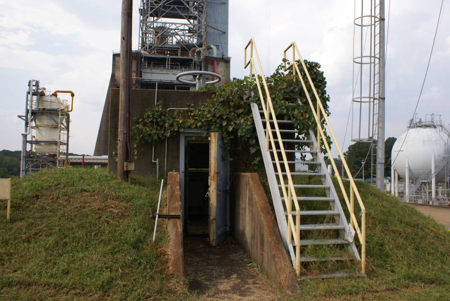 Blast door on entrance to S-IC Test Stand Observation Bunker at Marshall Space Flight Center