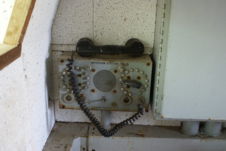 Intercom station in interior of S-IC Test Stand Observation Bunker at Marshall Space Flight Center