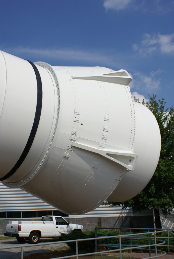 Shuttle Solid Rocket Booster (SRB) aft skirt at Marshall Space Flight Center