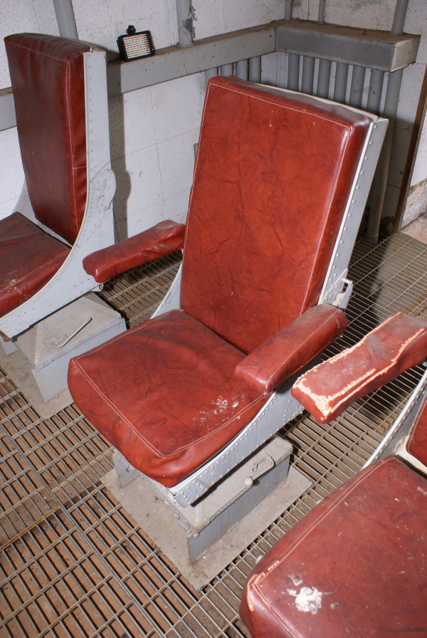 Seats in interior of S-IC Test Stand Observation Bunker at Marshall Space Flight Center