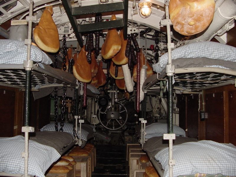 U-505 (pre-relocation) aft torpedo room/crew bunks at Museum of Science & Industry