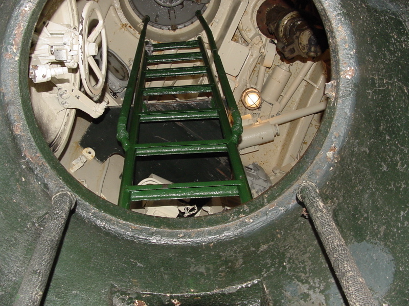 Interior of conning tower in U-505 (pre-relocation) control room at Museum of Science & Industry