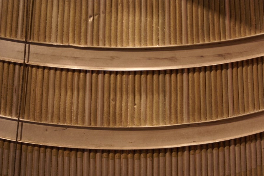 Regenerative cooling tubes on the RL-10 Engine at the Museum of Science & Industry