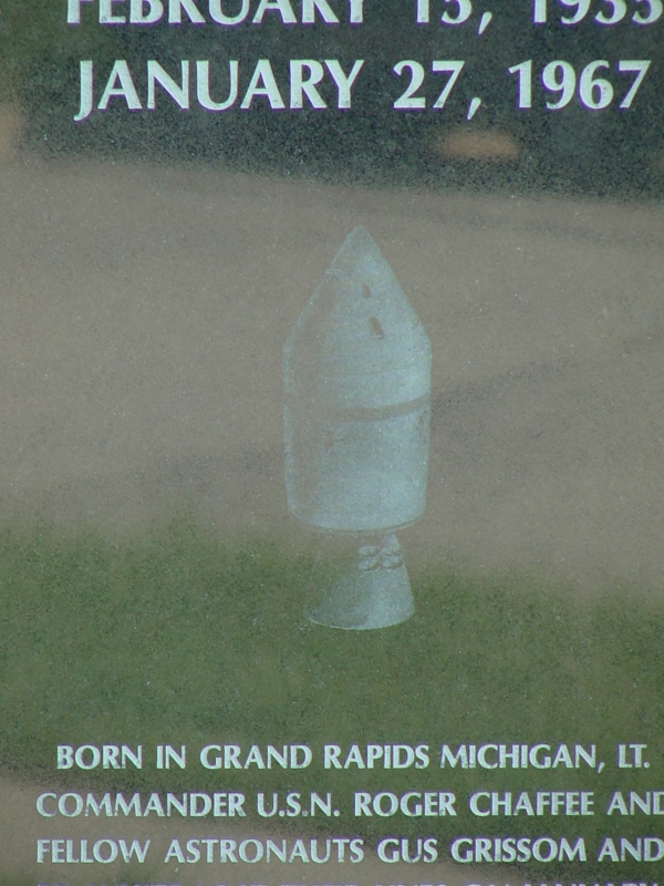 Roger Chaffee on the Astronaut Memorial at the former Michigan Space and Science Center