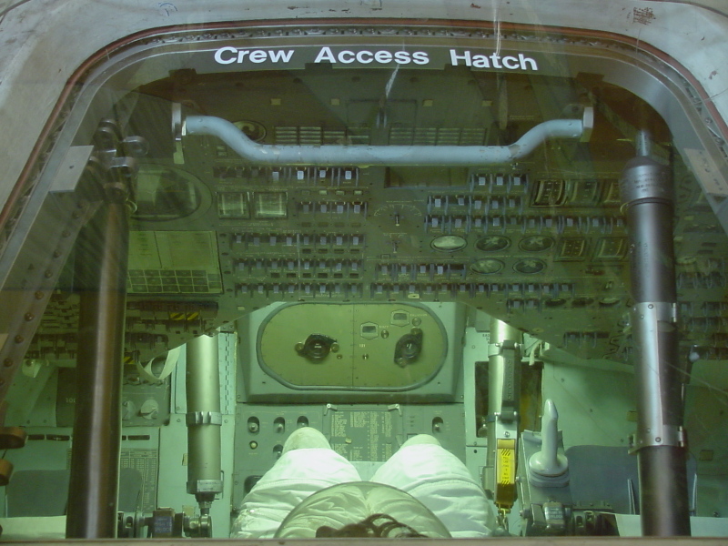 Apollo 9 control panel and Apollo Command Module Guidance & Navigation station at Michigan Space and Science Center