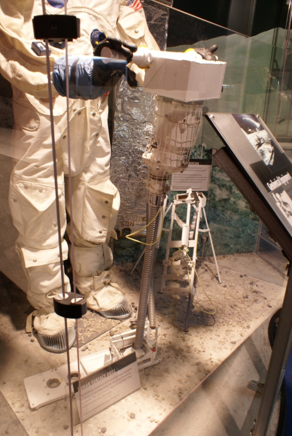 Lunar surface drill in Apollo Lunar Surface Diorama at Neil Armstrong Air & Space