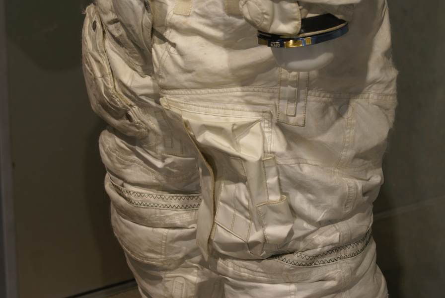 Pocket on Armstrong's Apollo 11 Backup Suit right leg at Neil Armstrong Air & Space