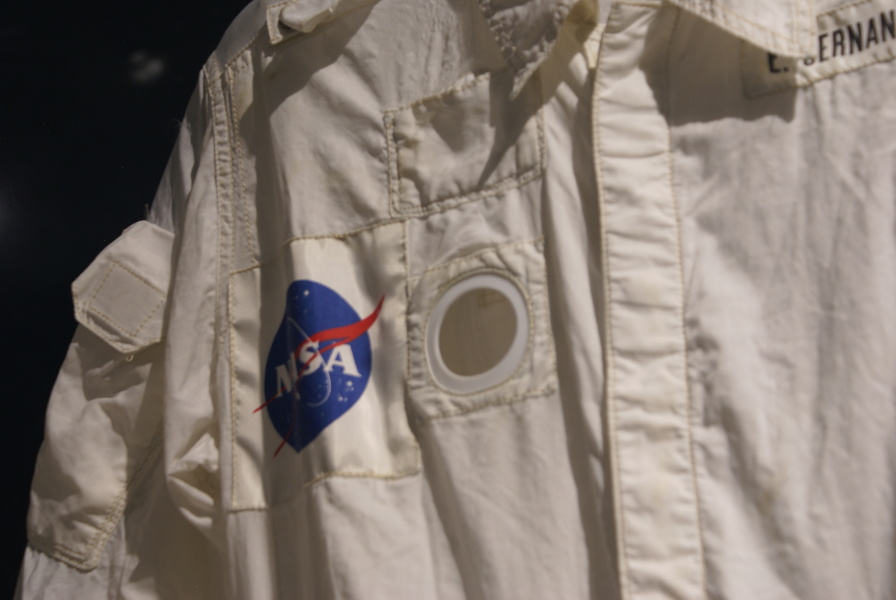 Biomedical passthrough on Cernan's Apollo 10 Inflight Coverall Garment (ICG) at Neil Armstrong Air & Space