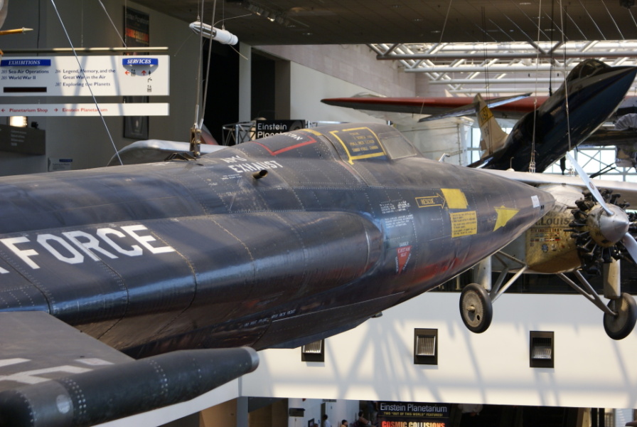 The nose and cockpit of the X-15 at the National Air & Space Museum.