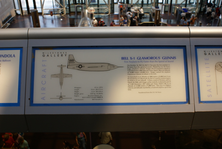 Sign describing the X-1 at the National Air & Space Museum.