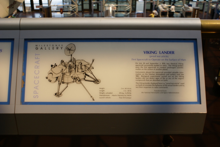 Viking lander sign in the Milestones of Flight gallery at the National Air & Space Museum.