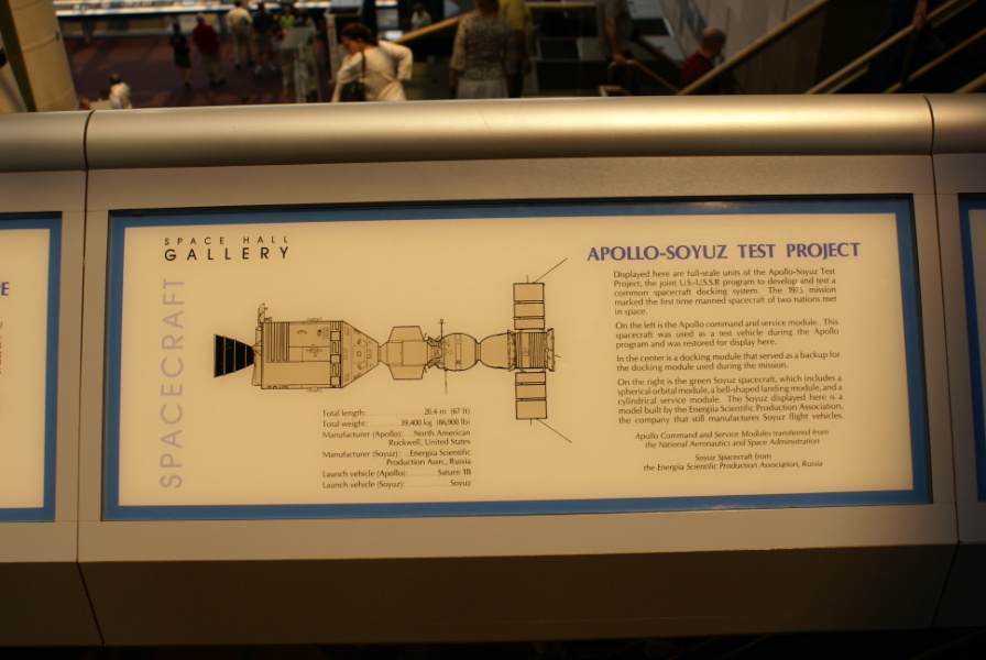Sign accompanying the Apollo-Soyuz Test Project Display at National Air & Space Museum