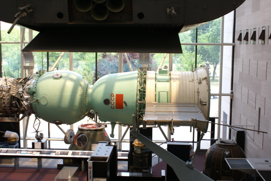Soyuz spacecraft in Apollo-Soyuz Test Project Display at National Air & Space Museum