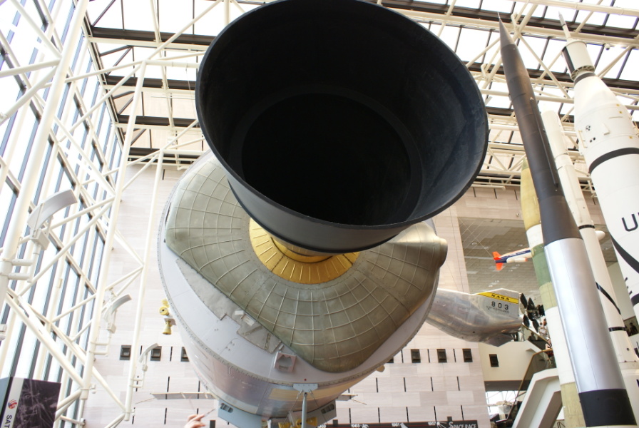 Aft end of Service Module in Apollo-Soyuz Test Project Display at National Air & Space Museum