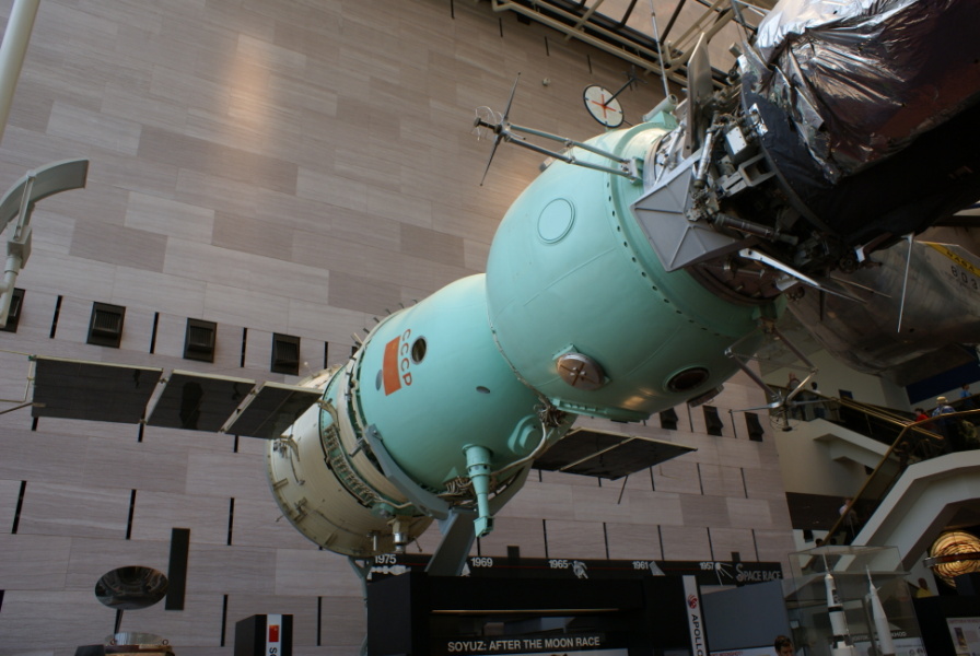 Soyuz spacecraft in Apollo-Soyuz Test Project Display at National Air & Space Museum