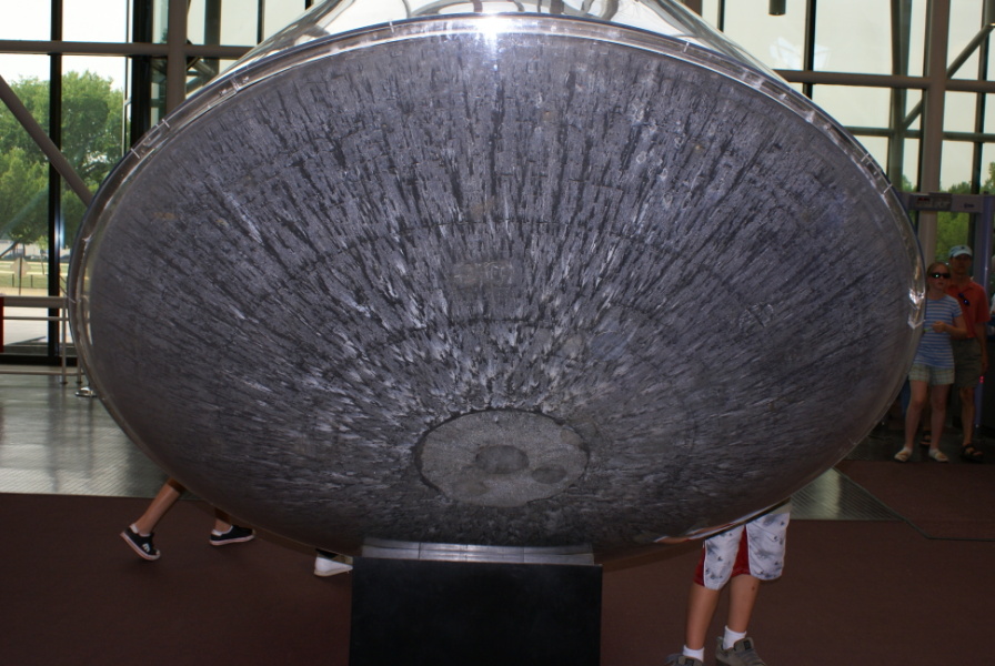Heat shield on Friendship 7 at National Air & Space Museum.