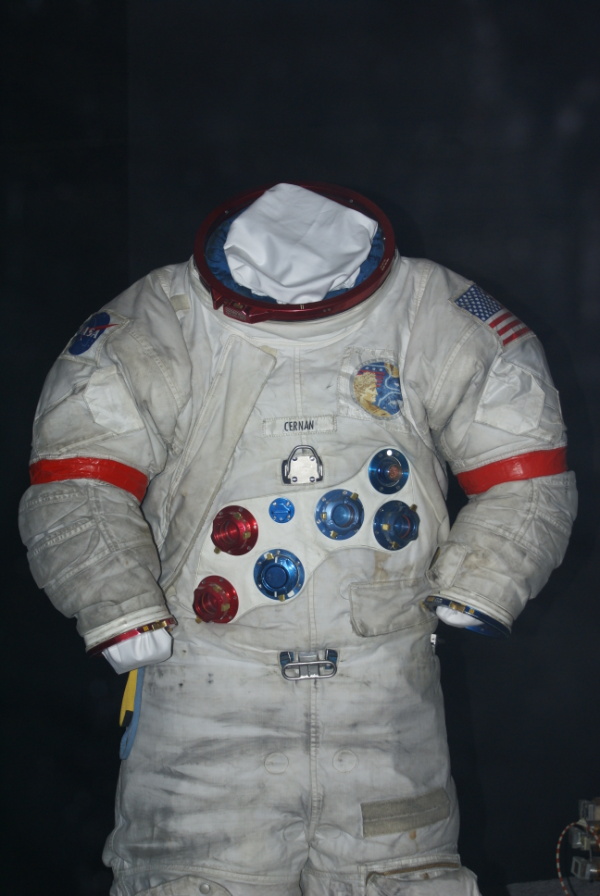 Torso/upper/top part of Cernan's Apollo 17 Suit at National Air & Space Museum