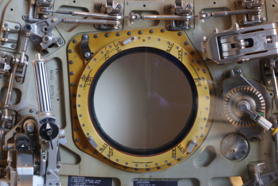Apollo 11 Hatch window at National Air & Space Museum