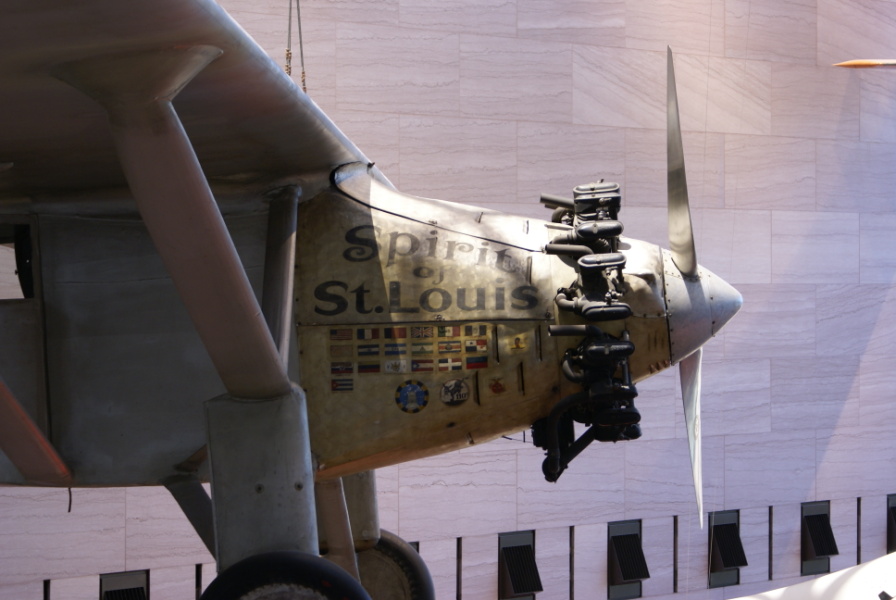Nose art for Spirit of St. Louis at National Air & Space Museum.