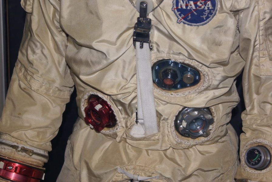 Project Gemini G4C Suit chest connectors at National Air & Space Museum