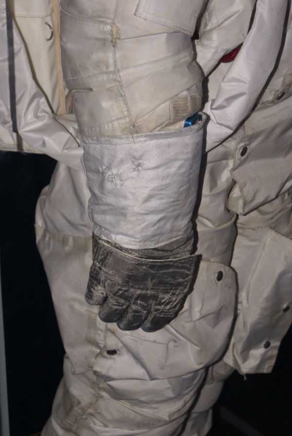 Project Apollo A7L Suit right glove at National Air & Space Museum