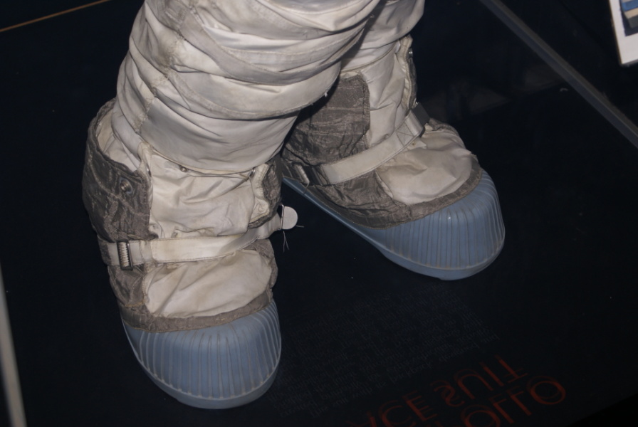Project Apollo A7L Suit boots at National Air & Space Museum