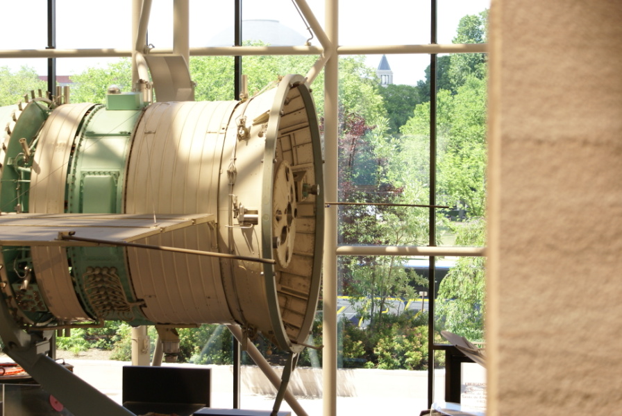Aft end of Soyuz spacecraft in Apollo-Soyuz Test Project Display at National Air & Space Museum