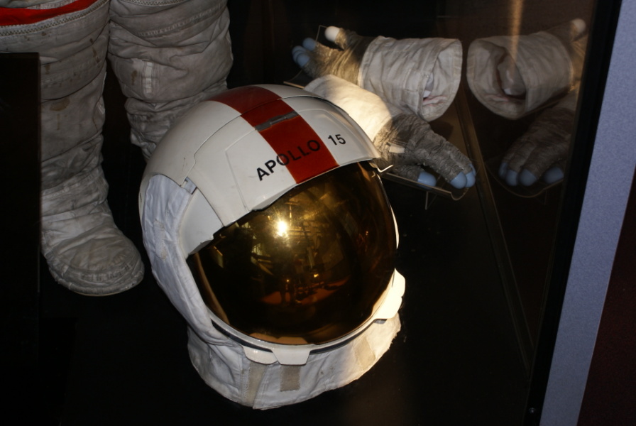 Scott's Apollo 15 Suit's lunar extravehicular visor assembly (LEVA) at National Air & Space Museum