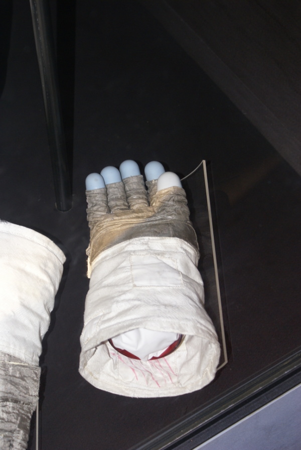 Scott's Apollo 15 Suit's extravehicular (EVA) gloves at National Air & Space Museum
