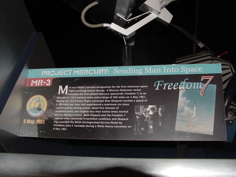 Sign accompanying the Mercury Mockup at Naval Aviation Museum