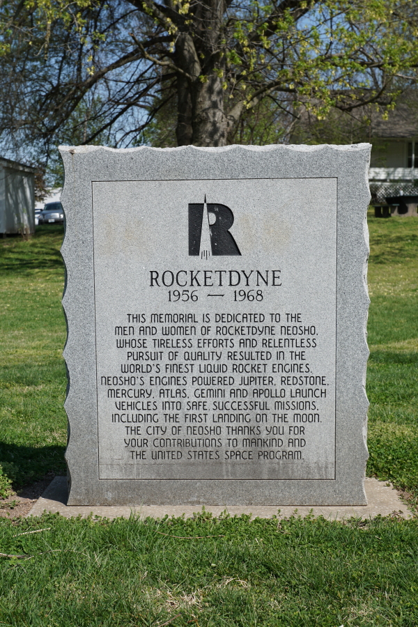 Rocketdyne Marker in Big Spring Park at Neosho Missouri