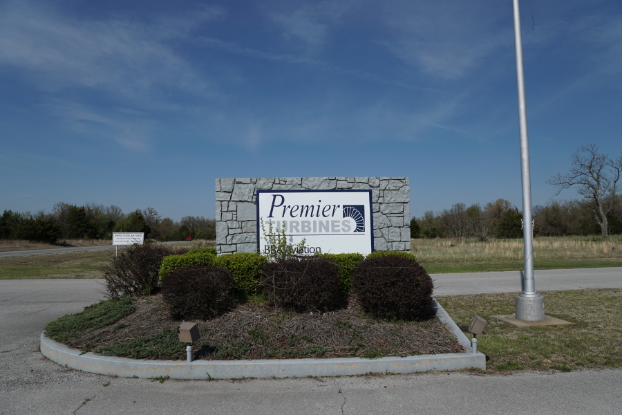 Premier Turbines sign in front of Former Rocketdyne Plant in Neosho Missouri