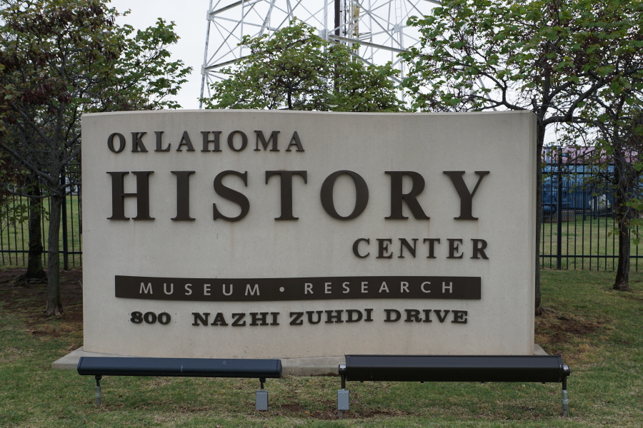 Sign outside the Oklahoma History Center