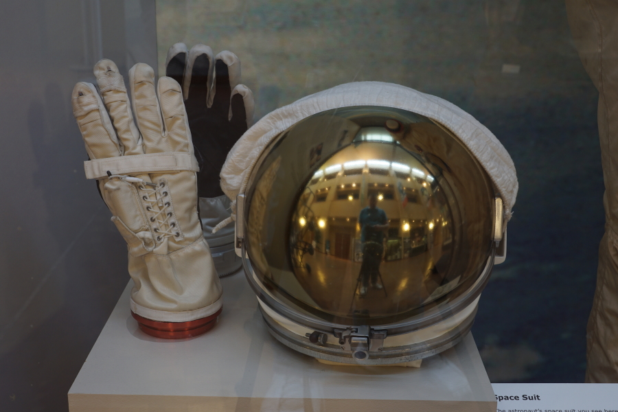 Gemini G4C Suit G4C helmet and gloves at Oklahoma History Center