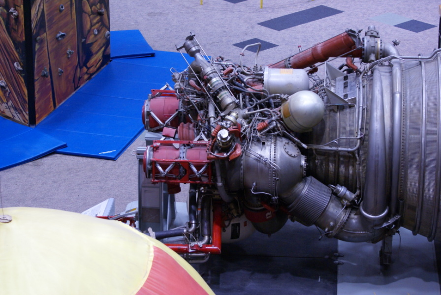 Forward end of J-2 Engine at Science Museum Oklahoma (formerly the Omniplex)