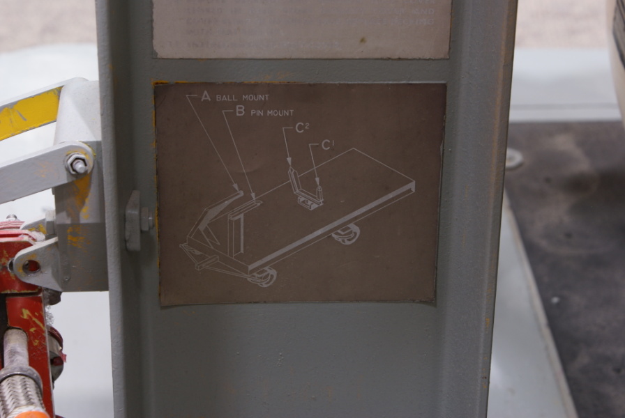 Engine installation and removal diagram on transportation J-2 Engine dolly at Science Museum Oklahoma (formerly the Omniplex)