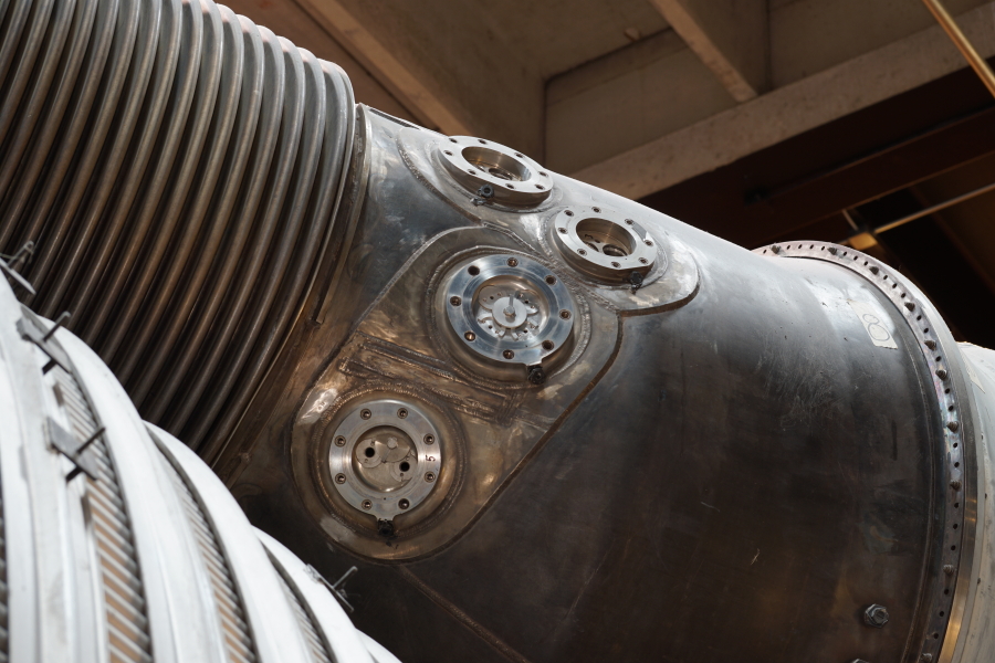 Heat exchangers on F-1 Engine at Science Museum Oklahoma