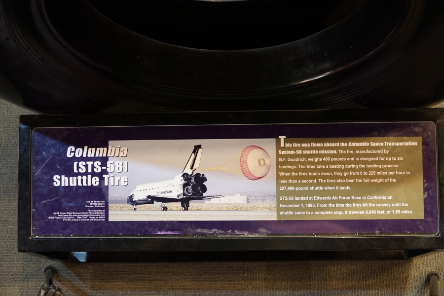 Sign accompanying Orbiter Tire at Science Museum Oklahoma