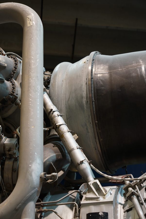 Turbine manifold assembly on F-1 Engine at Science Museum Oklahoma