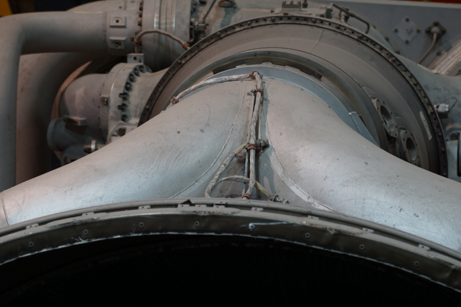 Turbine exhaust manifold inlet on F-1 Engine at Science Museum Oklahoma