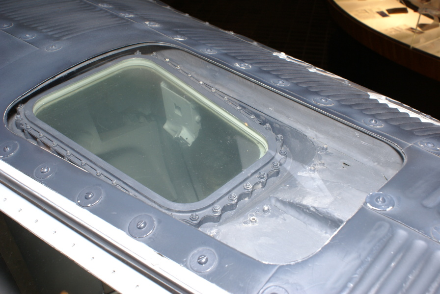 Observation window on Mercury Mockup at James S. McDonnell Prologue Room