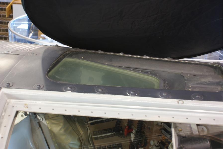 Observation window on Mercury Mockup at James S. McDonnell Prologue Room