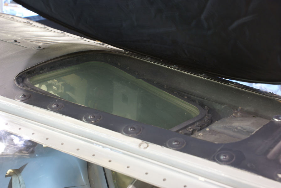 Observation window on Mercury Mockup at James S. McDonnell Prologue Room