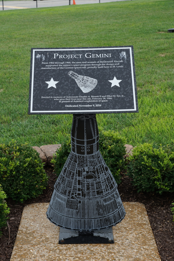 Project Gemini marker near James S. McDonnell Prologue Room parking lot