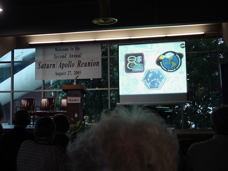 The stage at the Second Annual Saturn/Apollo Reunion (2005) at the U.S. Space & Rocket Center.
