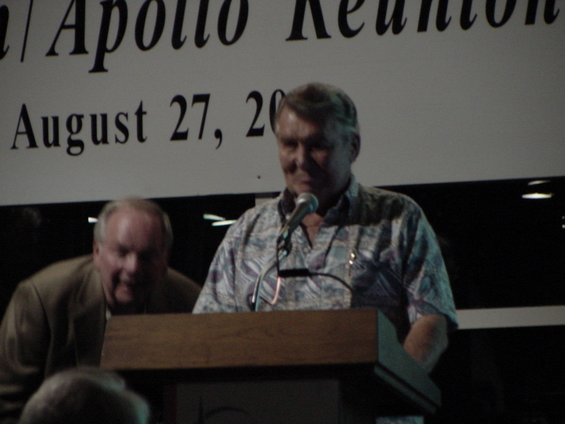 Wally Schirra speaking at the Second Annual Saturn/Apollo Reunion (2005) at the U.S. Space & Rocket Center.