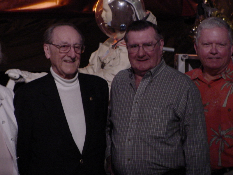 Dr. George Mueller, Dick Gordon, and Bill Gurley at the Third Annual Saturn/Apollo Reunion (2006) at the U.S. Space & Rocket Center.