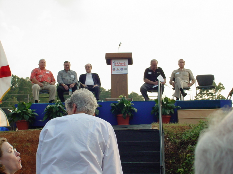Bill Gurley, Dick Gordon, Dr. George Mueller, Larry Capps, and Walt Cunningham at the Third Annual Saturn/Apollo Reunion (2006)  at the U.S. Space & Rocket Center.