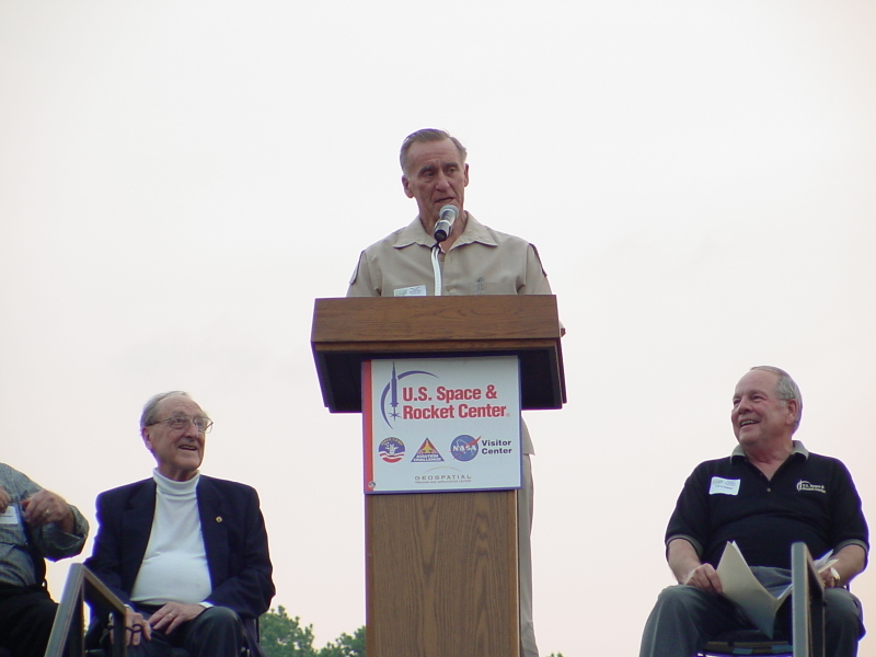Walt Cunningham speaking at the Third Annual Saturn/Apollo Reunion (2006) at the U.S. Space & Rocket Center.