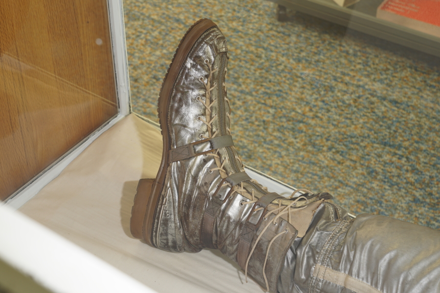 Right boot of Slayton's Mercury Suit at Deke Slayton Memorial Space and Bike Museum
